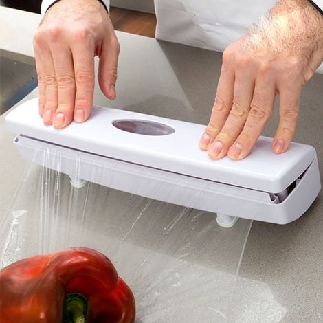 Porta Rotolo Dispenser Automatico Con Taglio Per Pellicola Carta Forno Alluminio (1/3)