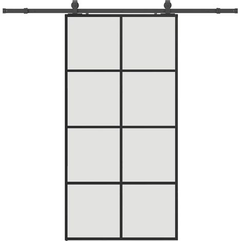 Porte coulissante,Porte intérieure,Porte d'entrée kit de quincaillerie noir 102,5x205 cm CFW71472 (1/5)