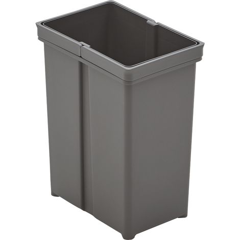 Seau pour poubelle avec double poignée 8 L – Décor anthracite – Dimensions : 295 mm x 152 mm x 225 mm – Accessoire pour poubelle – Wesco