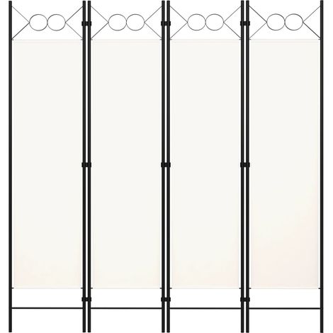 vidaXL Paravento a 4 Pannelli Bianco 160x180 cm