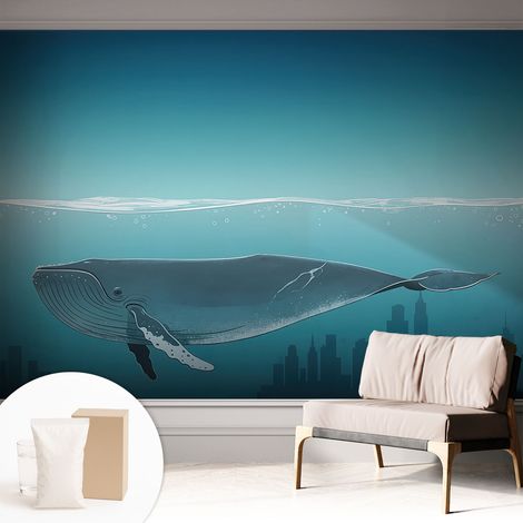 Tapete Vliestapete mit Kleber - modernes Design - Wohnungsdeko - geruchslos - langlebig Harmonie des Wassers 312x219 cm (1/5)