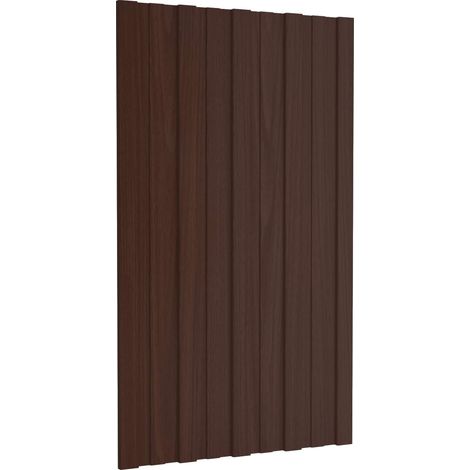 Panel de techo 12 pcs Marrón 80 x 45 cm Acero galvanizado vidaXL