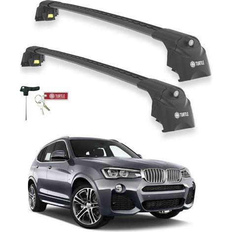 TURTLE kompatibel mit Bmw X3 (F25) 2011-2017 Dachträger Air2 Schwarz (1/5)