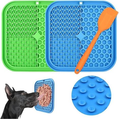 Online Store - 2PCS Tapis Lechage pour Chien et Chat Sans BPA Anti-Fuite Aspiration Super Forte avec Spatule en Silicone pour le Soin,Le Bain (1/4)