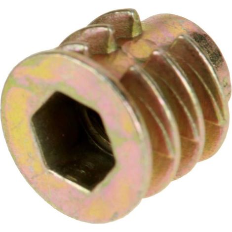 50 Écrous Filetés M4 8mm Zinc Tête Hexagonale pour Insert Bois Meubles (1/4)