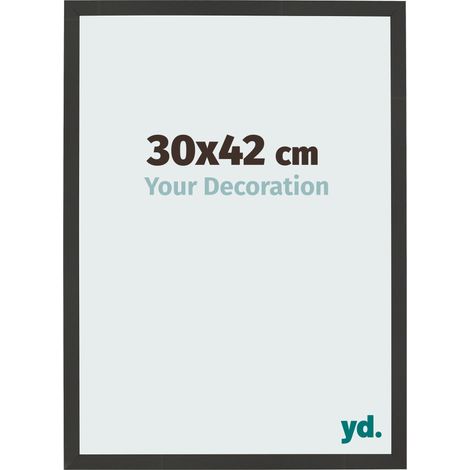 yd. - Cadre photo 30x42 - Noir Grain de Bois - MDF - Bologna (1/5)