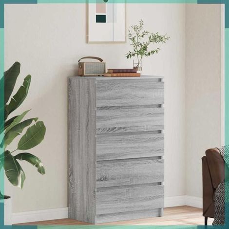 Commode - 823022 - Sonoma gris - 60 x 36 x 103 cm - Bois d'ingénierie (1/5)