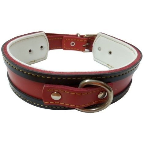 COLLAR GALGO ROJO BORDE NEGRO 35X4CM