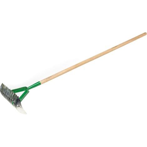Râteau de Coupe 360 x 130 mm avec Manche Aérateur de pelouse Cultivateur Aérateur de pelouse Râteau Scarificateur à Main pour enlever la Mousse et Le chaume de pelouse-NANOTEH (1/5)