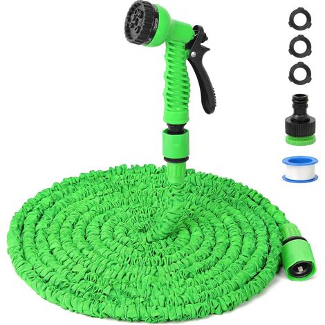 Doté de 7 fonctions, douche de jardin, légère et flexible, adaptée aux jardins, aux animaux domestiques, au lavage de voiture, 15 m (1/5)