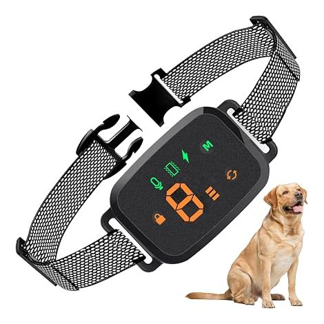 Anti Barking Dog Collar, Modes, for Small and Large Dogs, Black Sound, Vibration, Electric Shock, Sensitivity Levels Adjustable, Rechargeable, Intelligent Control, Waterproof (1/5)