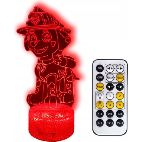 Paw Patrol Marshall 3D-LED-Nachtlampe + Fernbedienung (1/5)