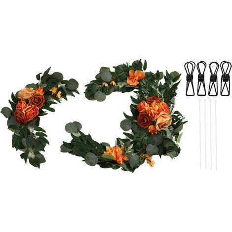 Lot de 2 décorations florales de mariage en forme de rose, réalistes, aux couleurs vives et inodores, pour une bienvenue parfaite (18063 JS) (1/5)