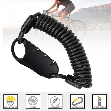 Câble antivol vélo en alliage de zinc noir avec serrure à combinaison en forme de U, accessoire cycliste sécurisé