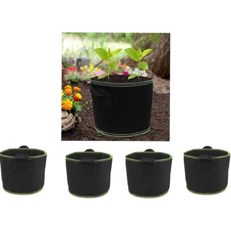 ZVD Jardinière de plantation 5 pièces, pot de plantation adapté à la ventilation et au drainage des fleurs, 5 gallons (1/4)
