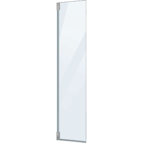 Extended Puerta de Ducha Abatible de 35cm para Completar Fijo de Ducha Negro 35cm x 195cm Transparente Color Perfilería Cromo Brillo