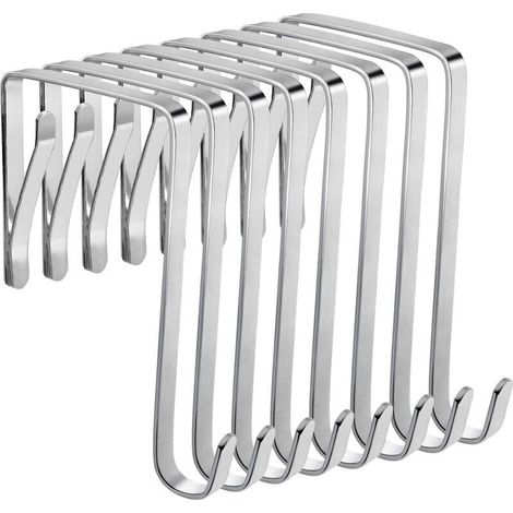 Csparkv – Verstellbarer Türhaken aus Metall – 8er-Pack Haken 10 x 5 cm – Für Innentüren mit einer Stärke von 3,6 bis 4,9 cm – Bohrfreie Montage (1/5)