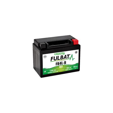 Fulbat – Batterie moto gel YB4L-B 12V 5Ah – Technologie gel pour résistance aux vibrations – Compatible Aprilia SR50 (2000-2001) – 120mm x 70mm x 92mm - FB4L-B (1/4)