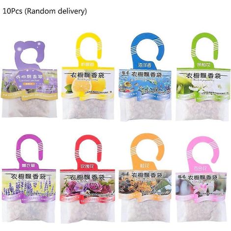 Sachets parfumés suspendus - 10 pièces - Désodorisant naturel pour armoire, chambre et salle de bain