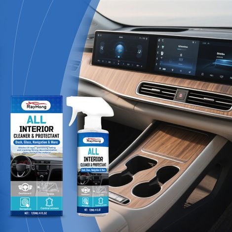 Spray nettoyant et d'entretien pour intérieur de voiture - Nettoie les surfaces intérieures, élimine les taches et protège le cuir et les tissus - 120 ml (1/5)