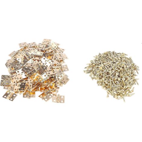 100 mini charnières à 180 degrés pour meubles miniatures, armoires et placards (bricolage) (1/5)