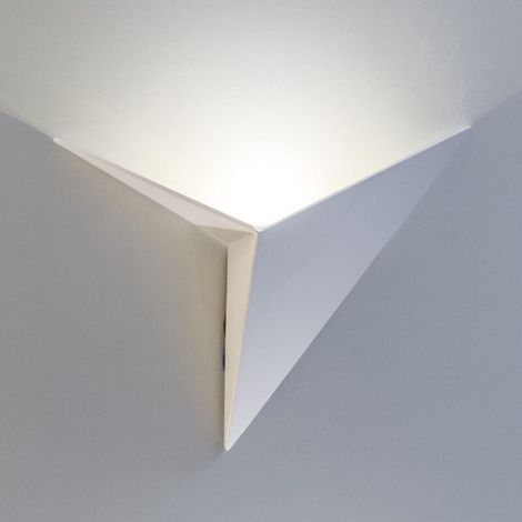 Applique da parete LED bianca con portalampada LED integrato, grado di protezione IP20, illuminazione morbida e calda, in metallo laccato (1/5)