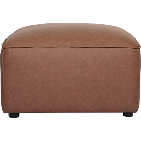 Pouf repose pieds en cuir marron FERGUS (1/3)