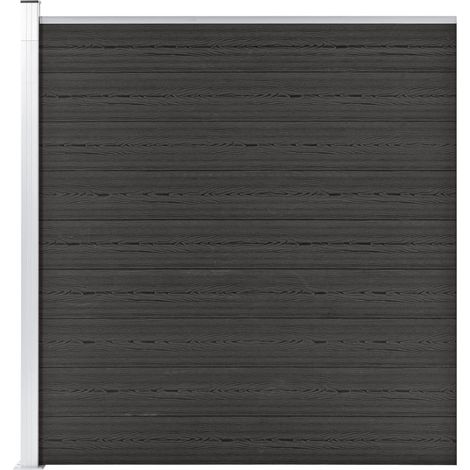 Valla de jardín de WPC gris 175x186 cm vidaXL