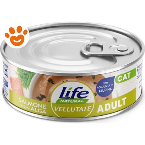 Life Cat Le Vellutate Adult Salmone con Alghe - Lattina 70 Gr -