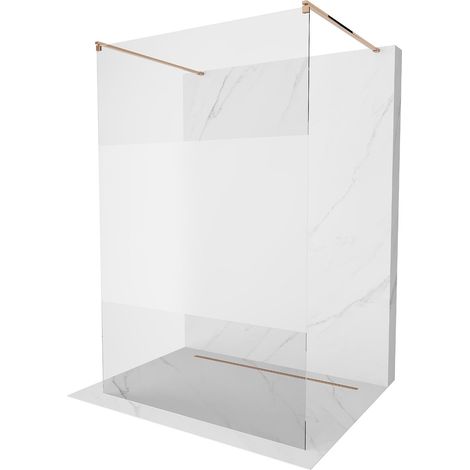 Mexen Kioto paroi de douche autoportante 140 x 200 cm, transparent/Gelée 8 mm, Or rose - 800-140-002-60-35 (1/5)