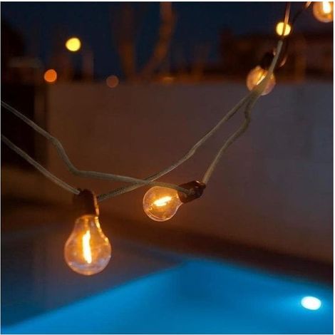 ALLEGRA Luce a stringa per interni ed esterni. 10 lampadine LED a luce calda. Prodotto in Spagna