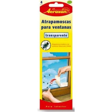 Atrapamoscas transparente para ventanas AEROXON - Pack 4 tiras