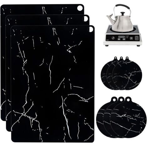 9 Pièces Protection Plaque Induction, Protege Plaque Induction, Protege Plaque de Cuisson, Tapis en Silicone pour Cuisine, Protection Plan de Travail Cuisine, Résistant à 230°C, Résistant aux Rayures (1/5)