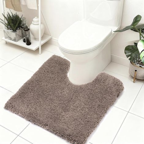 Microfibre Tapis de Bain 50x50 cm,Tapis de WC Contour Antidérapant (1/5)