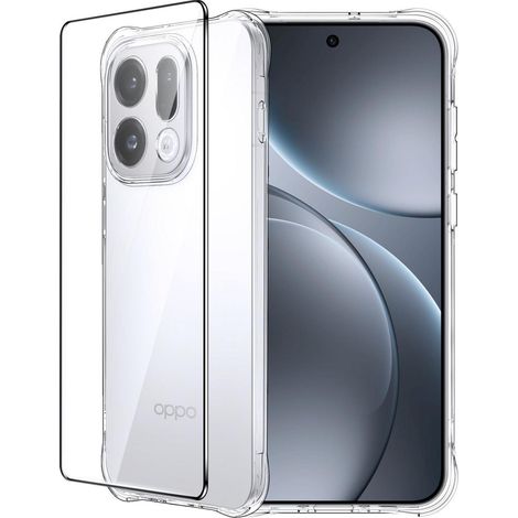 Handyhülle für Oppo Find X9 + Schutzfolie, transparent, TPU