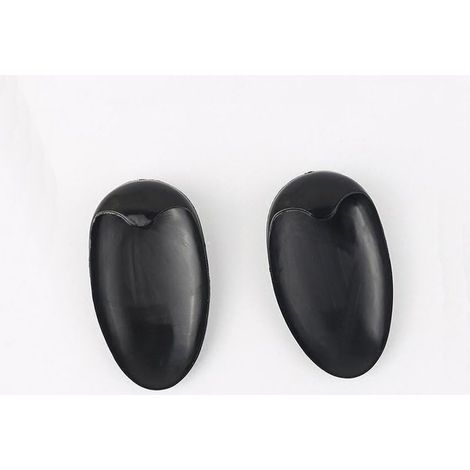 Lntyq Lot de 10 paires de cache-oreilles en, plastique noir professionnel, pour coiffure, coloration, bonnet de douche, étanche pour salon de coiffure, femme, spa, 7.542cm (1/5)