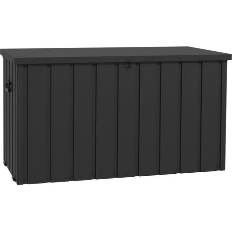 Panca Contenitore da 450L con 2 Rotelle e Maniglie 125,5x61,5x70 cm in Acciaio e PP Grigio Scuro