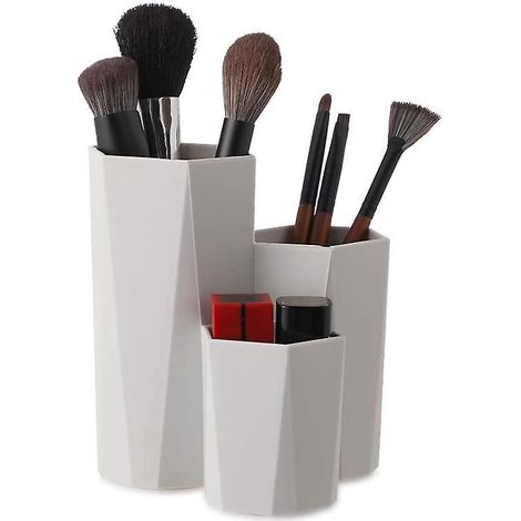 porte-pinceaux De Maquillage Gris Porte-stylo Multifonction Pot Hexagone Maquillage Brosse Organisateur Crayon Conteneur Papeterie Stockage Pour B (1/5)