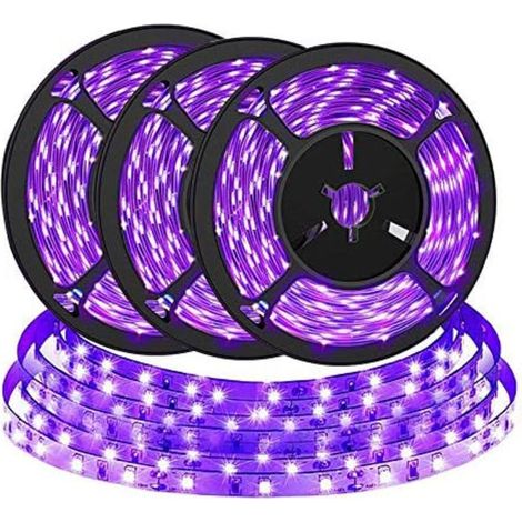 Lot de 3 LED UV lila svart ljusremsa, 4,5 W 2 m, alimentation USB 5 V (1/5)