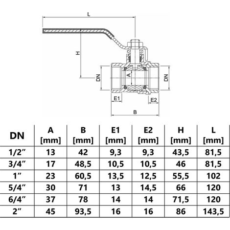 Vanne à bille standard avec filetage intérieur 5/4'' - H/Zk-01-032 (1/2)