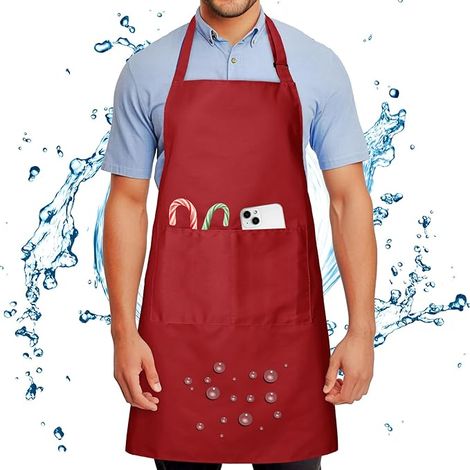 Tablier de cuisine imperméable 80 x 70 cm rouge