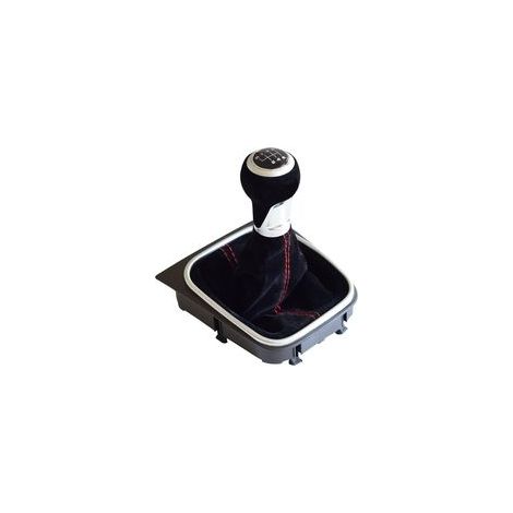 Schwarzer Wildleder-Schaltknauf für 6-Gang-Schaltgetriebe für Golf 5 Golf 6 MK5 MK6 R32 GTI 2004-2009 (6 Gänge) (1/5)