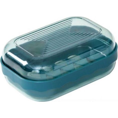 Bleu Fonc Boite a Savon Plastique 1 Pcs Boite Savon Voyage Portable Porte Savon avec Couvercle Porte-Savon en Plastique PZCC (1/4)