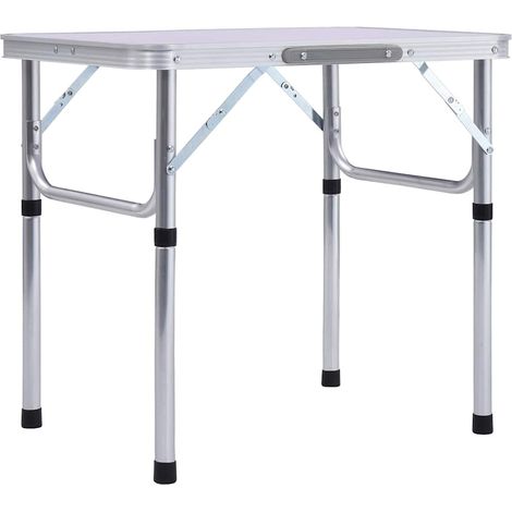 Table pliable de camping Blanc Aluminium 60x45 cm (1/5)