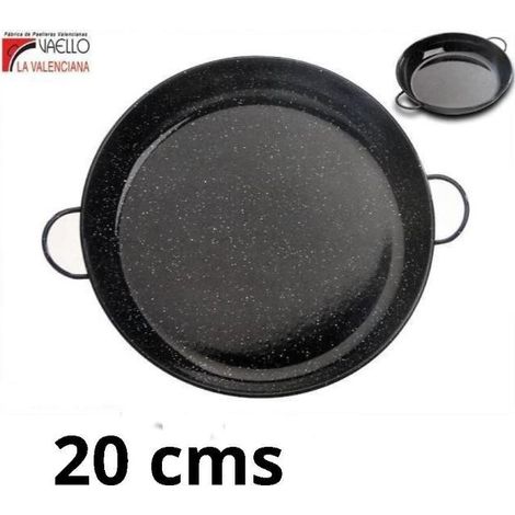 20 cms cazuela esmaltada negra con puntos especial para cocinar al horno vaello