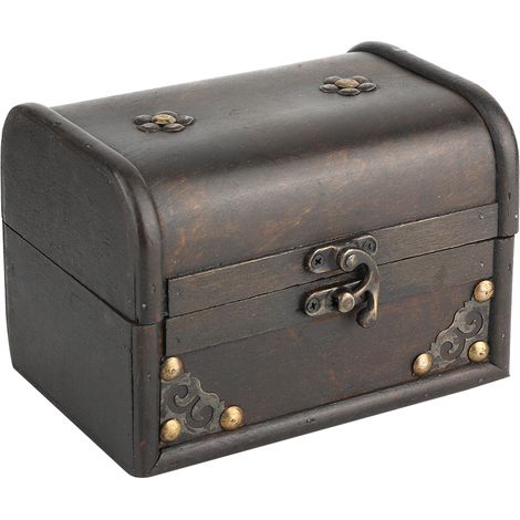 Handgefertigte Vintage-Schmuckaufbewahrungsbox aus Holz für den Schreibtisch – Dekorationsobjekt (1/5)