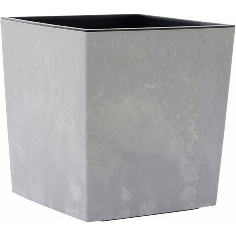 Pflanzgefäße NIZZA STONE grau Betonoptik, 40 x 41 cm Kunststoffgefäß mit Einsatz (1/5)