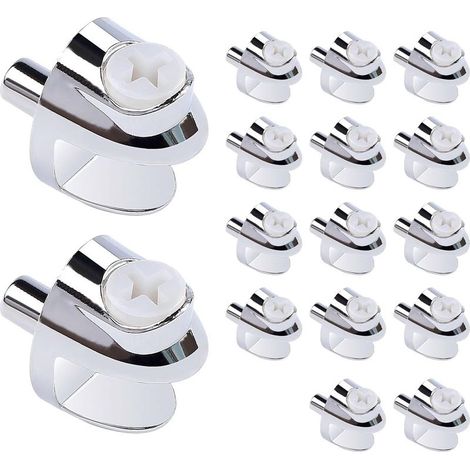 16 Pièces Supports D'étagère en Verre, Support de Verre Réglable, Pince Support en Alliage de Zinc, Pince à Verre pour Verre de 3 8mm (1/5)