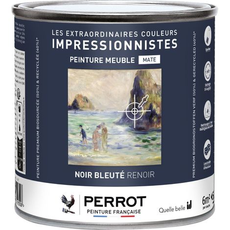 PEINTURE MATE POUR MEUBLE NOIR BLEUTE RENOIR 500ML  - PERROT