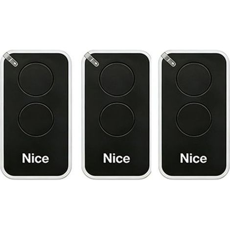 3er-Pack Fernbedienungen für Nice INTI2B 433,92 MHz, 2 Kanäle, für Tor- und Garagentorantriebe, schwarz